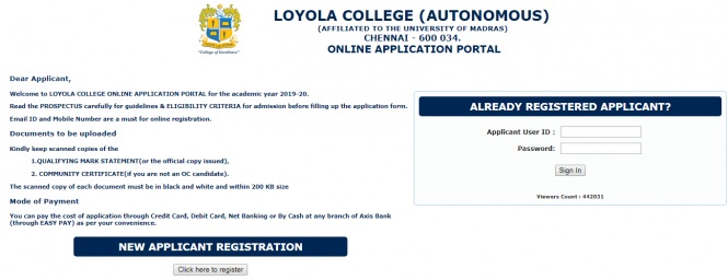 Loyola College Admission [Chennai] – Application Form, Courses, Fees, Last Date