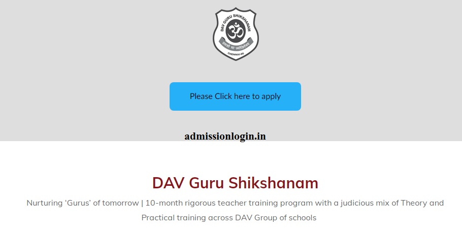 davchennai.org admission - DAV Guru Shikshanam PG Admission Form