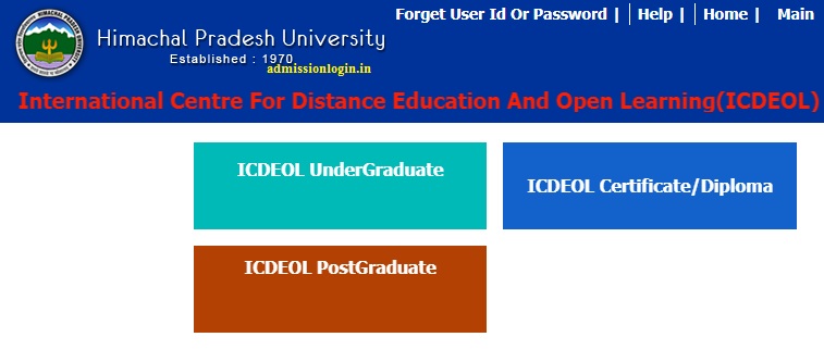 icdeolhpu.org HPU ICDEOL Online Admission Form Last Date - Apply Online