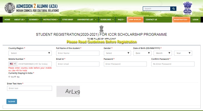 www.a2ascholarships.iccr.gov.in - ICCR Scholarship Portal 2020 [Scheme List, Application Form, Result]